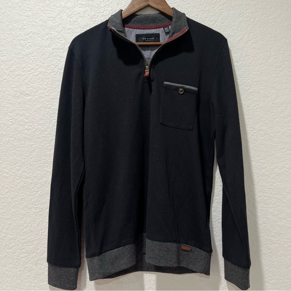 TED BAKER London Men’s 'Bevyhill' Quarter Zip Pullover Size Medium